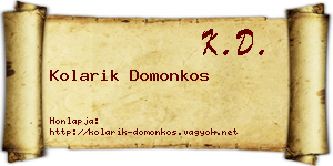 Kolarik Domonkos névjegykártya